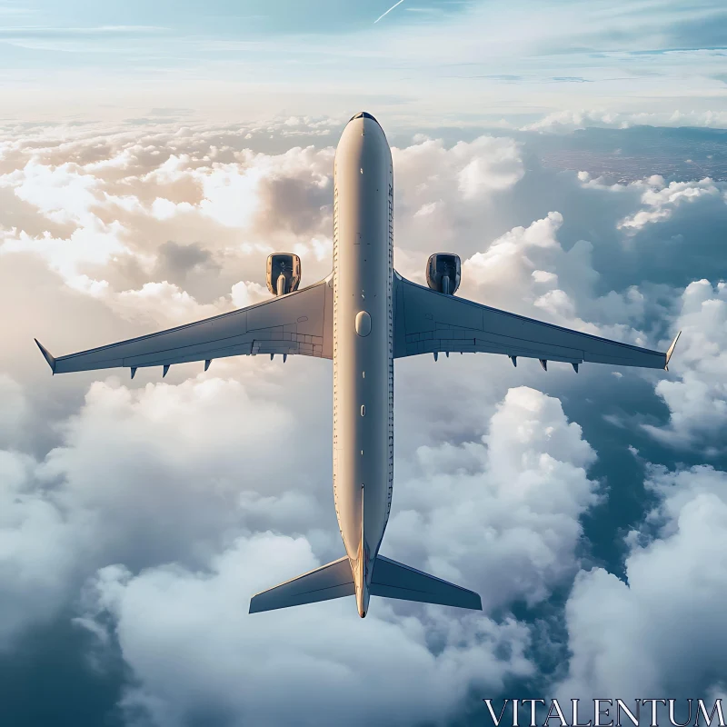 Majestic Aircraft in Flight Amidst the Sky AI Image