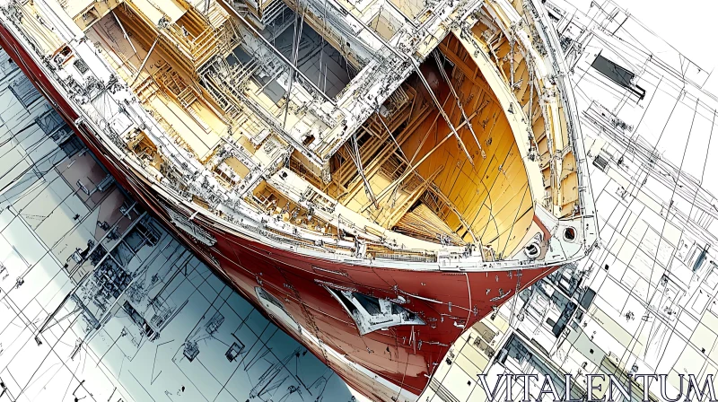 Aerial View of Boat Architecture AI Image