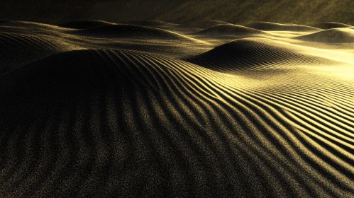 Sunset Glow on Textured Sand Dunes