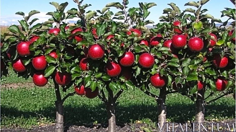 Apple Trees Laden with Fruit AI Image