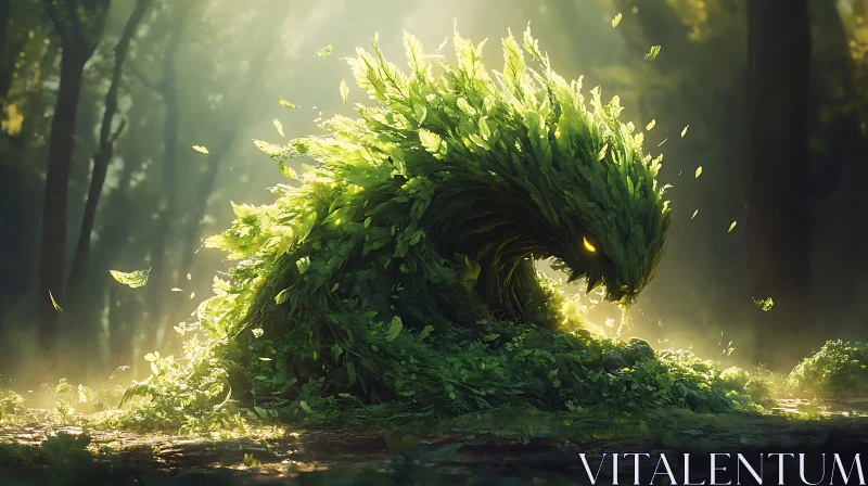 Enchanted Forest Leaf Beast AI Image