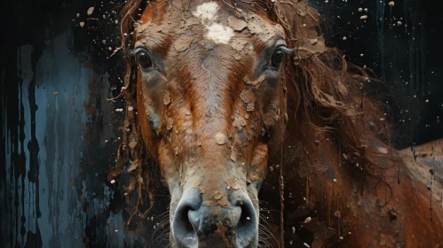 Enigmatic Equine Portrait: Atmospheric Animal Art