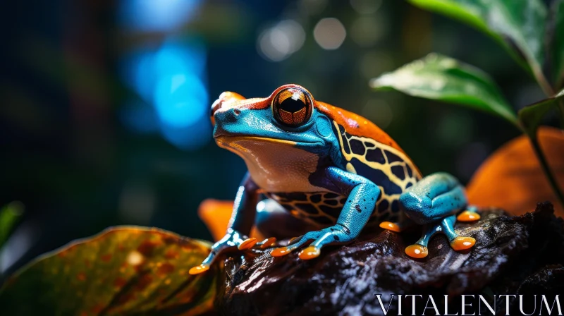 Colorful Frog in Tropical Landscape - Macro Photography AI Image