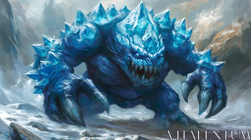 Ice Creature With Sharp Claws AI Image