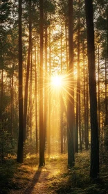 Sunlit Forest Pathway