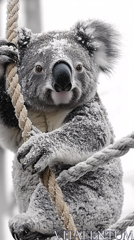 Winter Koala Portrait AI Image