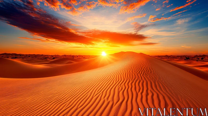 AI ART Majestic Sunset in the Desert