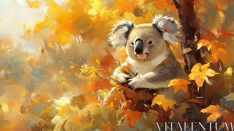 AI ART Autumn Koala Artwork