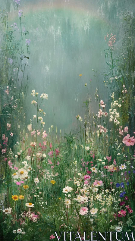 AI ART Beautiful Wildflower Garden Landscape