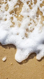 Beach Shoreline with Sea Foam and Sand