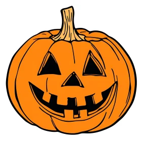 Smiling Halloween Pumpkin Illustration