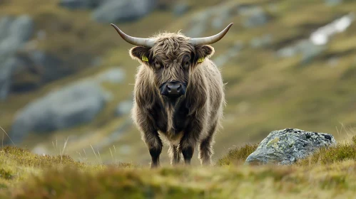 Highland Cattle in Scenic Mountain View