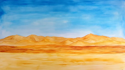 Golden Sand Dunes Under a Clear Sky