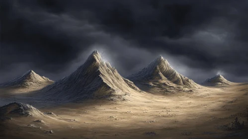 Jagged Peaks in Barren Desert