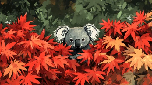Wildlife in Colorful Leaves