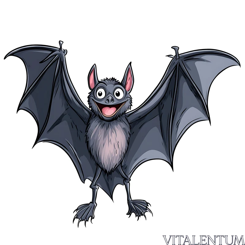 AI ART Happy Cartoon Bat Illustration