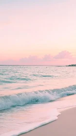 Tranquil Coastal Sunset with Ocean Waves