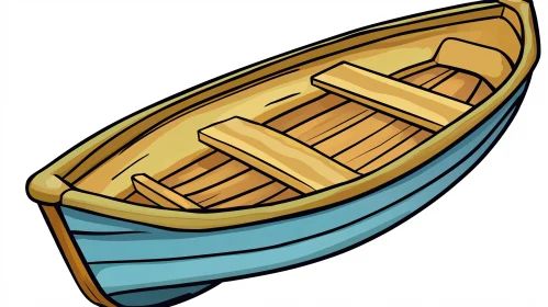 Cartoon Wooden Boat Drawing