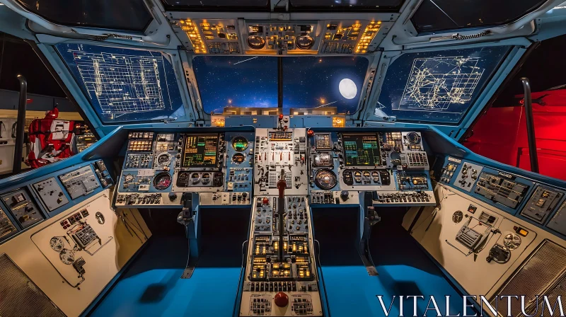 AI ART Advanced Spaceship Cockpit Interior