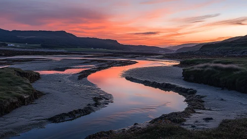Sunset Reflections on a Tranquil River