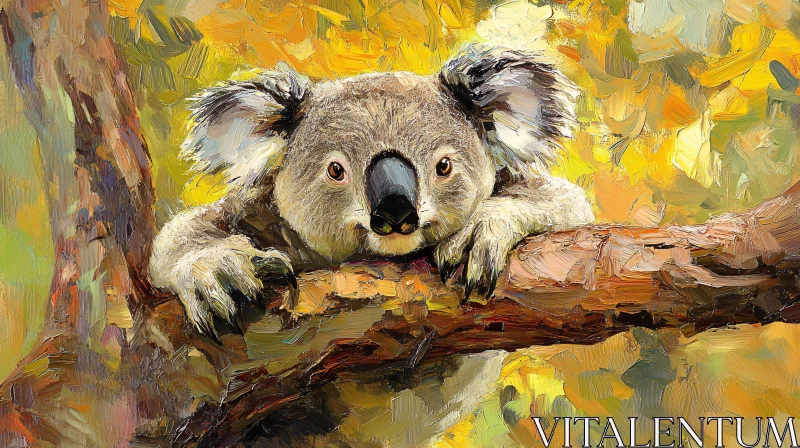 AI ART Koala Art in Warm Forest Hues