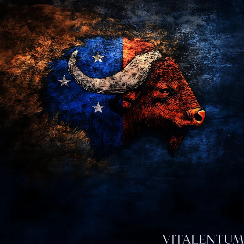 Starry Night Bull Art AI Image