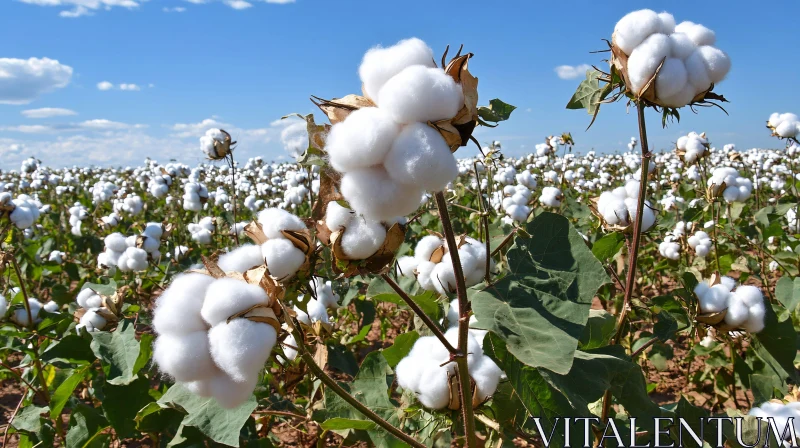 Expansive Cotton Field in Full Bloom AI Image