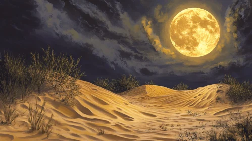 Moonlit Desert Scene