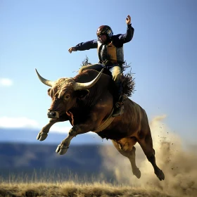 Bull Riding Rodeo Scene