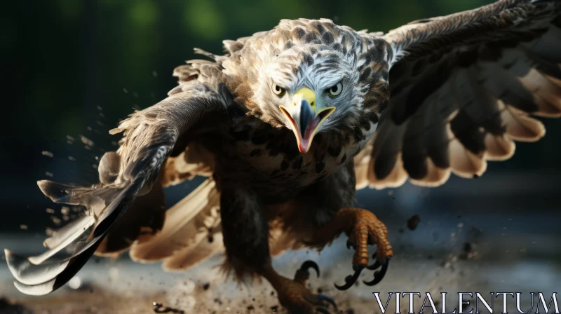 Majestic Eagle Soaring from Forest - Wildlife Illustration AI Image
