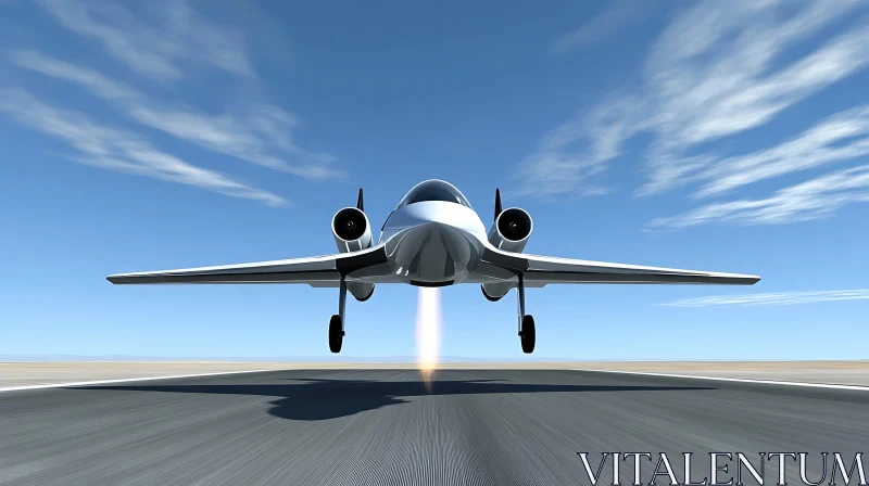 Aircraft Ascending from Runway AI Image