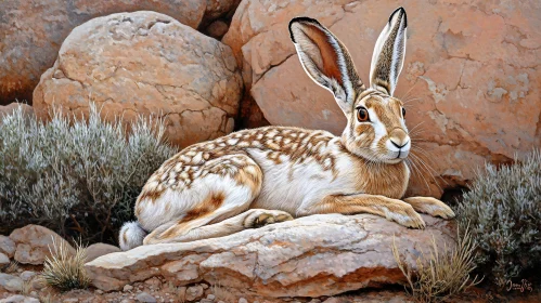 Jackrabbit in Desert Habitat