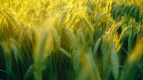 Sun-Kissed Wheat Stalks in a Field