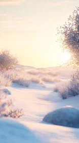 Tranquil Winter Scene at Sunset