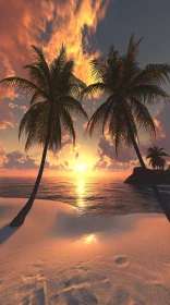 Serene Tropical Beach Sunset