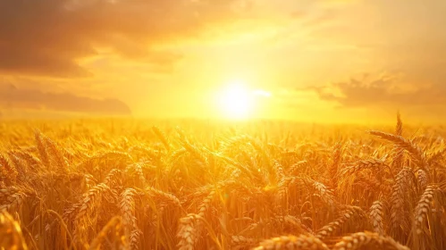 Wheat Field During Sunset