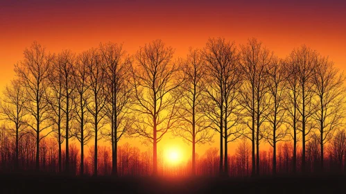 Sunset Silhouettes of Trees