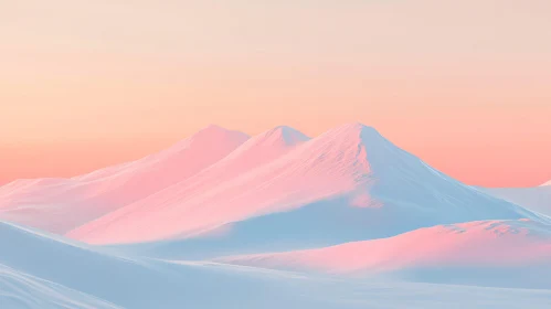 Pastel-Colored Snowy Mountain Range