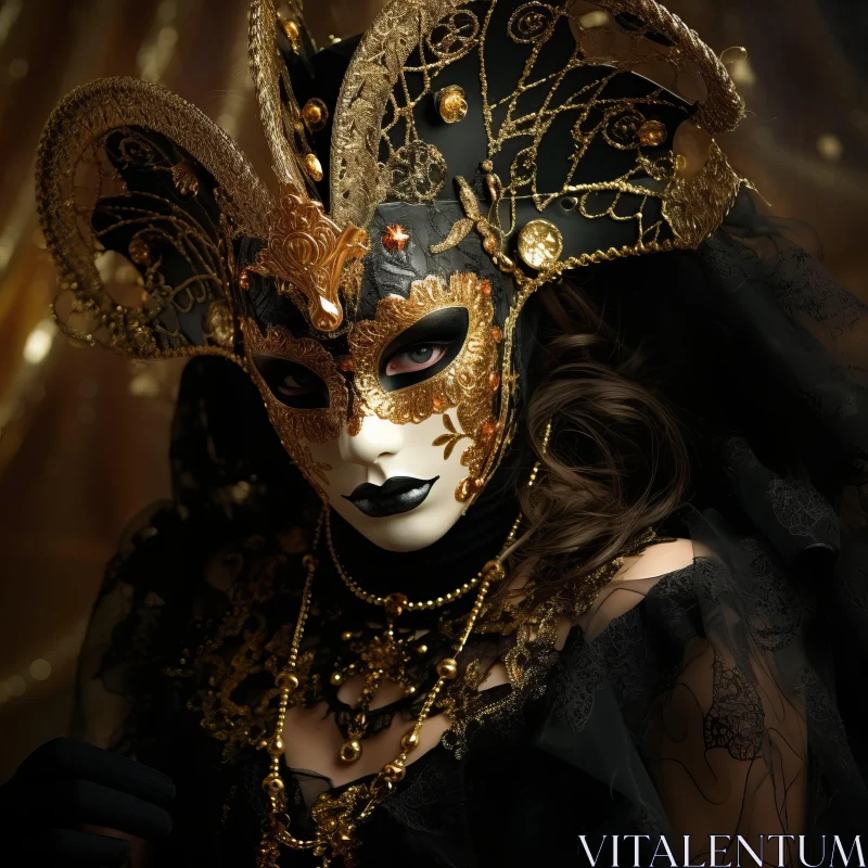 Enchanting Venetian Masquerade - A Blend of Mystery and Symbolism AI Image
