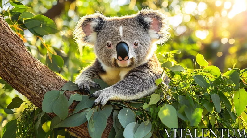 Koala Among Eucalyptus Leaves AI Image