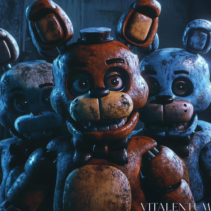 Creepy Animatronic Bears AI Image