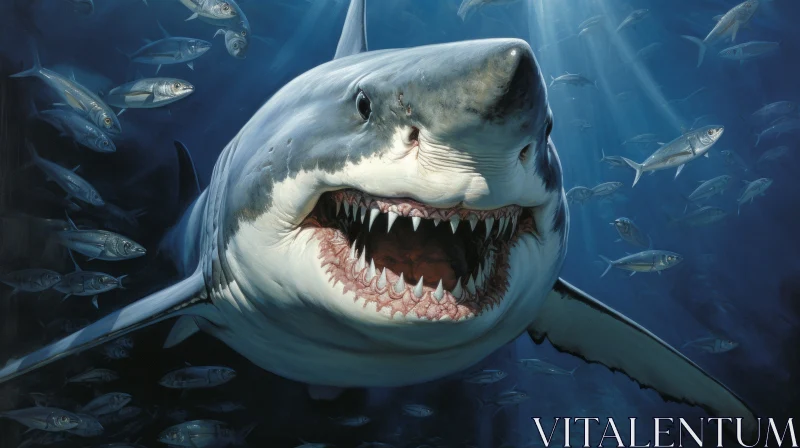 Great White Shark - A Study in Detail and Precision AI Image