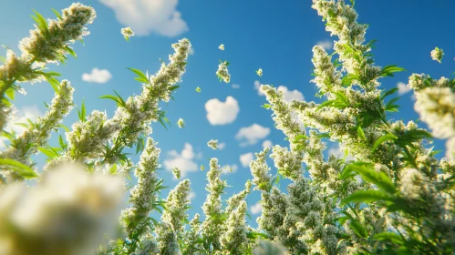 Flowering Plants Reaching the Sky