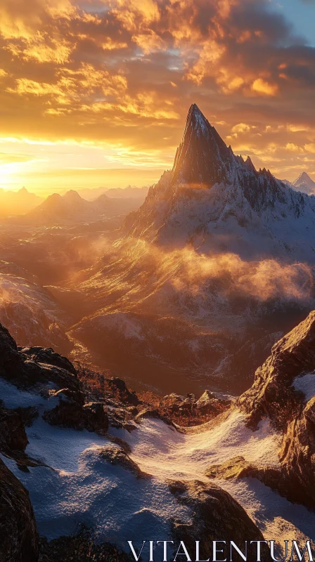 AI ART Golden Hour Mountain Majesty