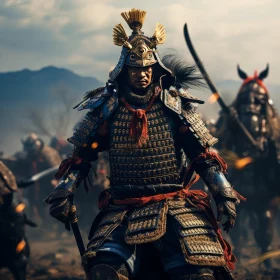 Samurai Warriors in Epic Battle Scene