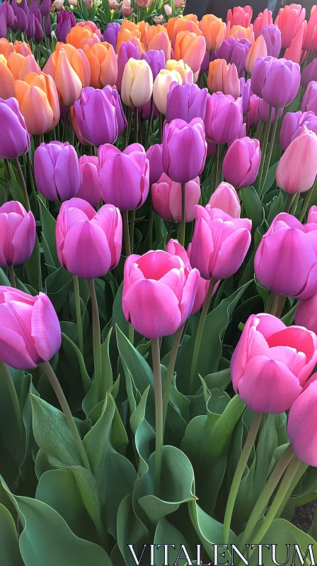 AI ART Vibrant Tulip Field in Spring