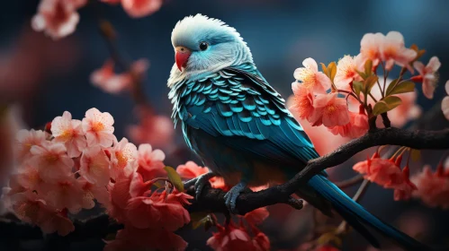 Blue Bird on Blossoming Branch: Intense Colors and Japanese Aesthetic