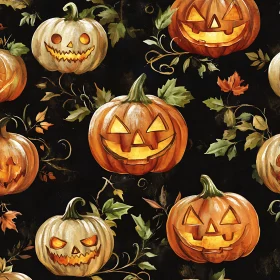 Festive Halloween Jack-o'-Lantern Pattern