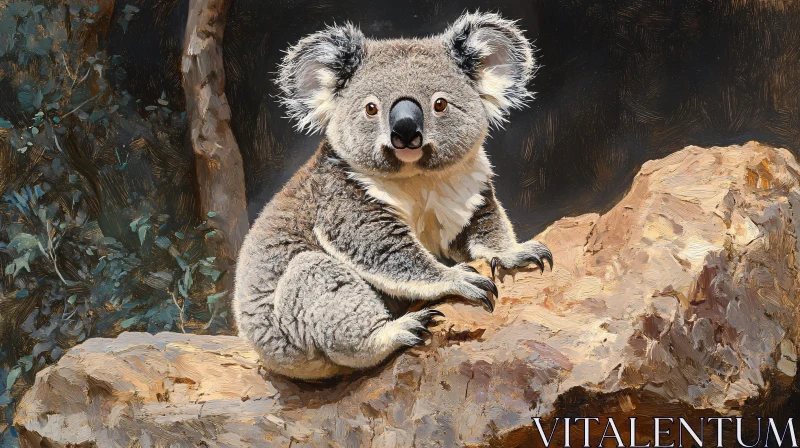 AI ART Koala Resting Among Trees