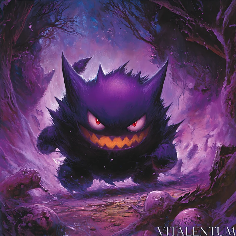 Eerie Supernatural Pokemon in Foggy Forest AI Image